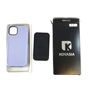 Kovasia iPhone 14 or 13 Case Heavy Duty Protection Slim Fit Purple with Stand